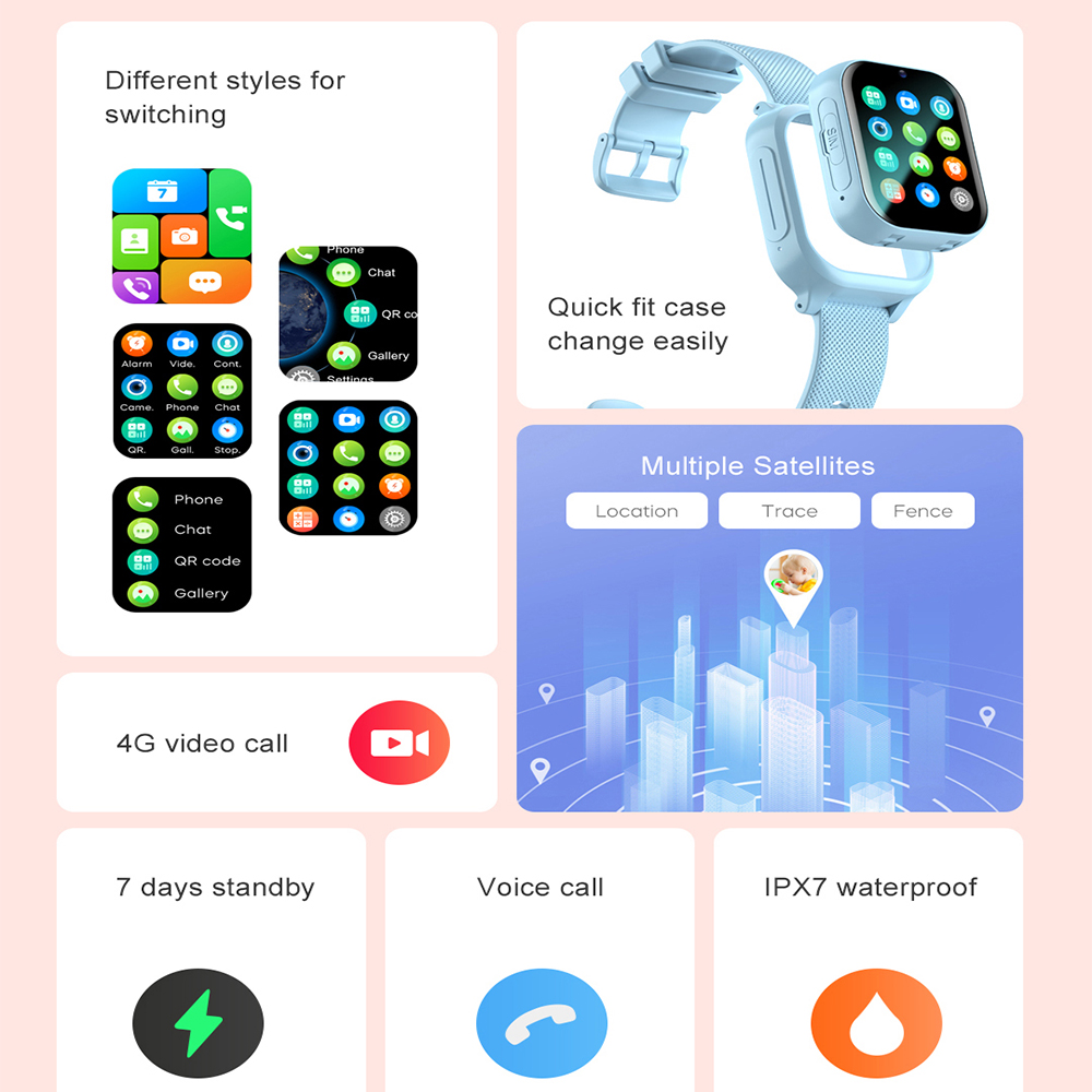 Smart Watch Kinderen 4G GPS WI - Smartwatch Watches For Girls recensie en prijs