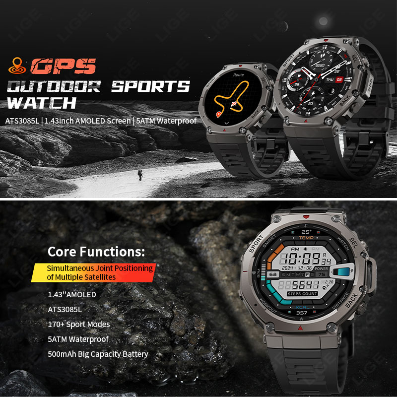 LIGE Militaire GPS Smartwatch  - Altimeter Compass Watch recensie en prijs