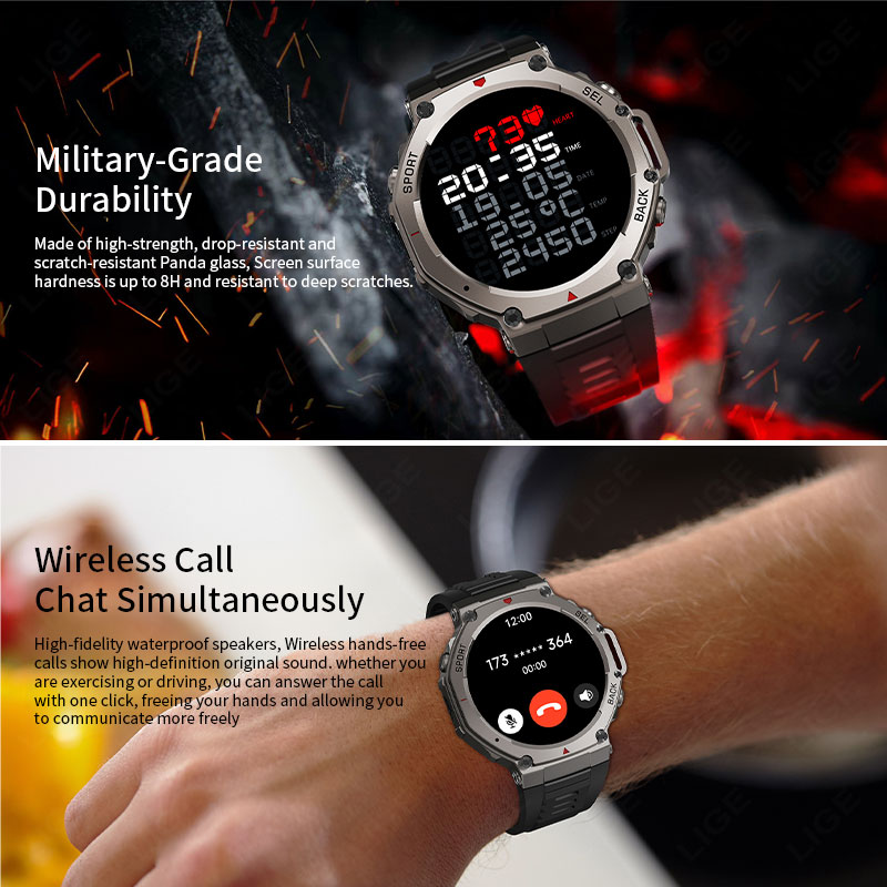 LIGE Militaire GPS Smartwatch  - Altimeter Compass Watch recensie en prijs