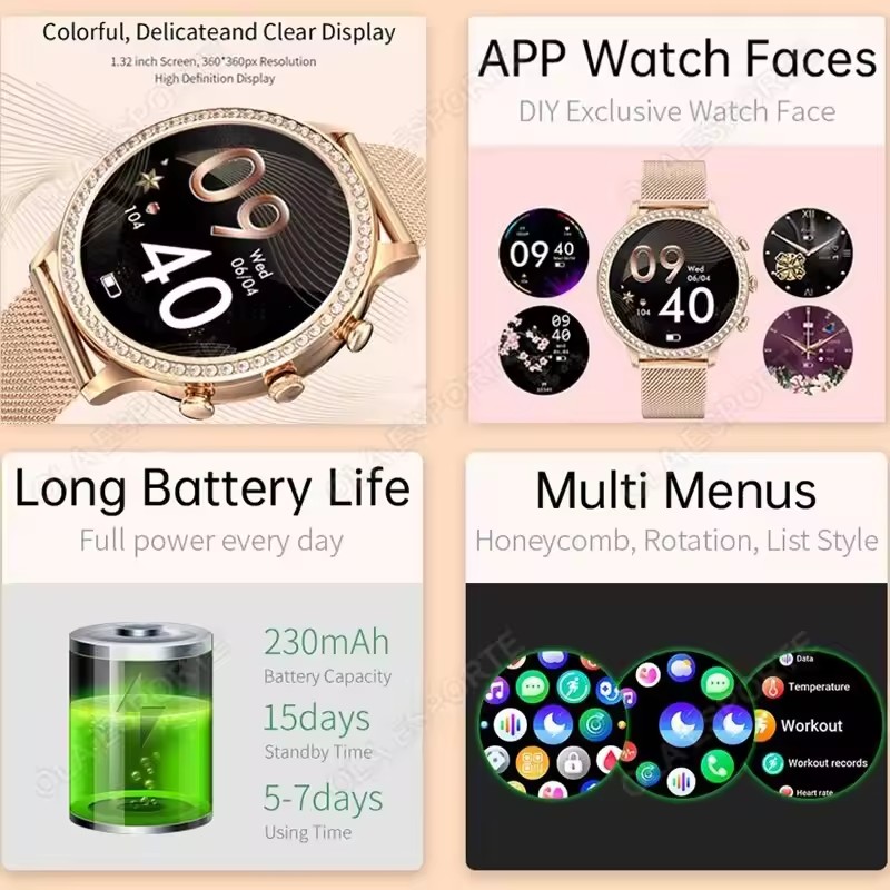 Elegante dames smartwatch met  - Smartwatch Watches For Girls recensie en prijs